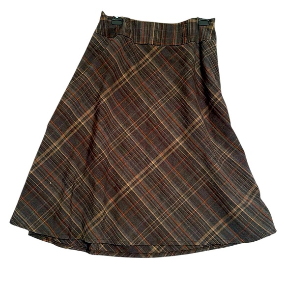 East 5th brand size 10 brown Plaid A-Line Skirt - Picture 1 of 3